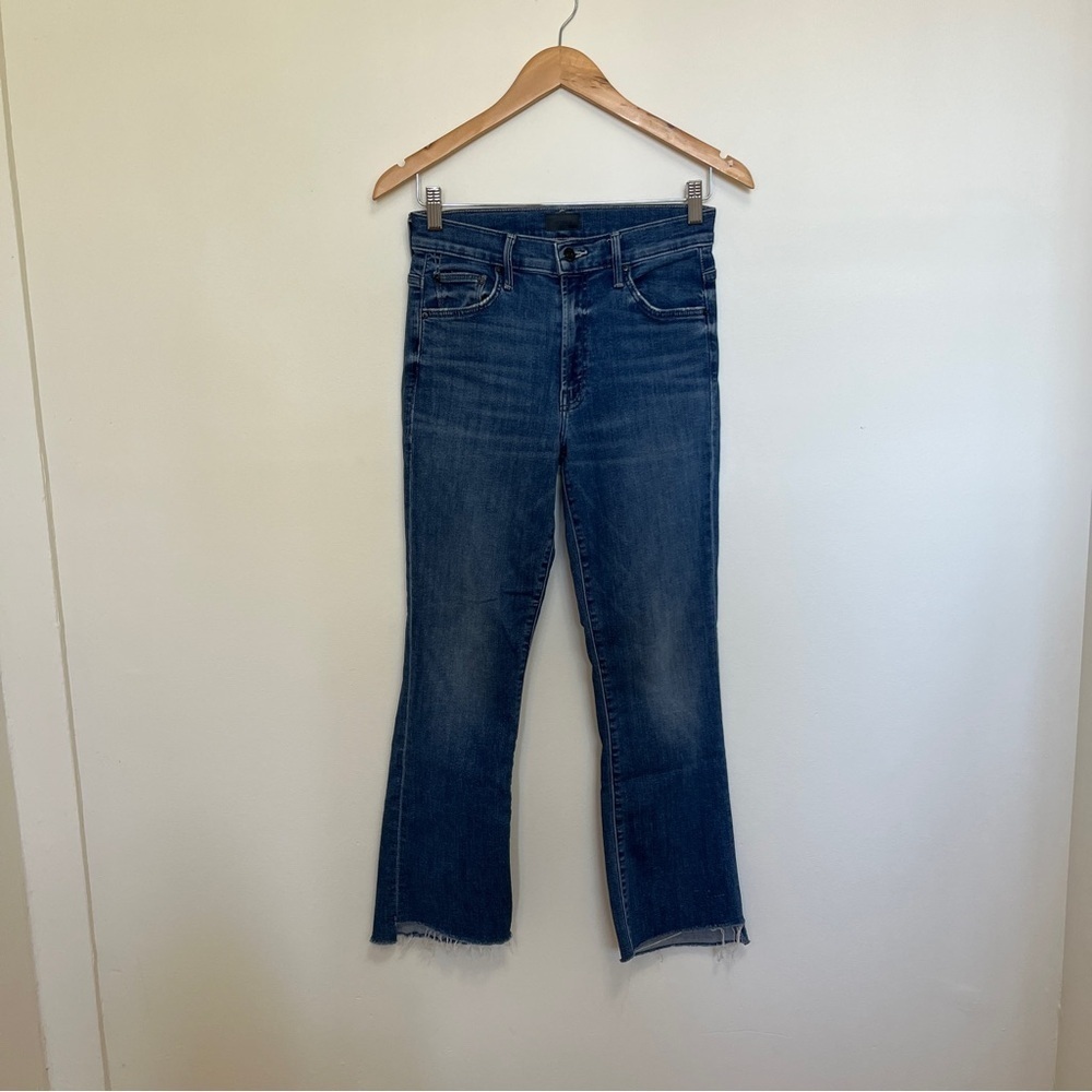 MOTHER Women's The Insider Crop Step Fray Jeans in Wish On A Star Wash 26 - Picture 3 of 7